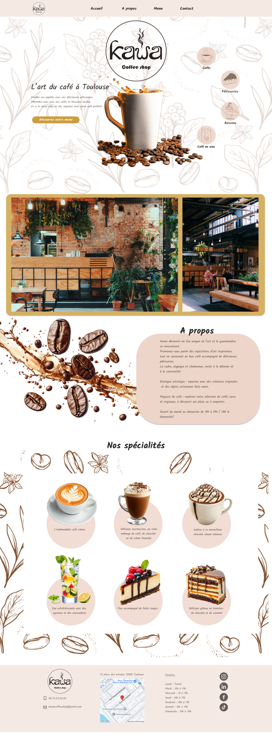 Version desktop Kawa Coffee Shop